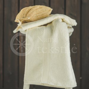 Cotton terry towel cream